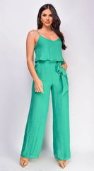 Rya Cami Layered Jumpsuit Green