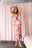Posse Midi Slip Dress Pink Floral