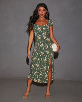 Solstice Frolic Floral Print Midi Dress