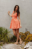 Rowan Frill Mini Dress Coral