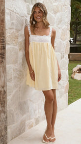 Lacey Mini Dress Lemon