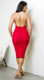 Ravella Keyhole Midi Dress Red