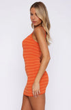 Ive Been Thinking Knit Mini Dress Orange Stripe