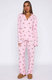 Pillow Talk Printed Long Sleeve Pyjama Set Candy Breakfast