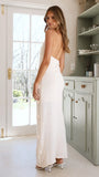 Sancha Flower Knit Maxi Dress Beige
