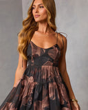 Ember Whisper Printed Fit And Flare Maxi Dress