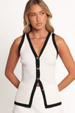 Virginia Knit Vest Top White Black