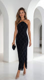 Zarevia Orbit Ring Mesh Maxi Dress Black
