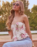 Fiora Floral Corset Peplum Top