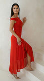 Ascent Off Shoulder Maxi Dress Red
