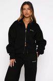 Test Drive Boxy Zip Front Hoodie Black