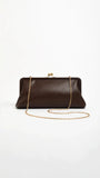 Clip Top Soft Rectangle Clutch Chocolate