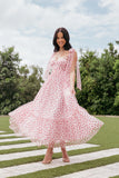 Floret Midi Dress Red Hearts
