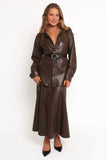 Trevira Faux Leather Shirt Brown