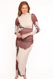 Sukin Midi Dress Brown Floral