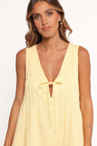 Kallie Tie Front Romper Butter Yellow