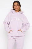 Vol 1 Front Graphic Oversized Hoodie Lilac