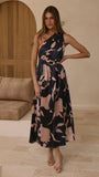 Hadas Maxi Dress Navy Pink Print