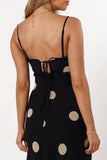 Ollie Midi Polka Dot Dress Black Cream