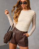 Zavina Ruched Lace Floral Top