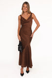 Zabrina Midi Dress Brown Floral