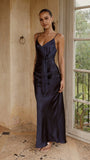 Yasmeen Tie Front Maxi Dress Navy