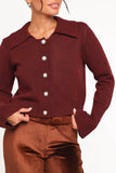 Thelma Trumpet Sleeve Cardigan Cabernet