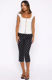 Day For It Capri Pants Black White Polka Dot