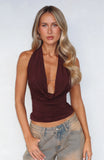 Homesick Cowl Neck Top Chocolate