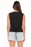 Lori Lace Trim Top Black