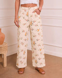 Bloom Energy Rigid Mid Rise Straight Leg Floral Jeans