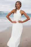 Betsy Halterneck Maxi Dress White