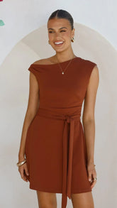 Gem Mini Dress Brown