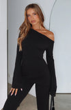 Well Be Fine Long Sleeve Top Black