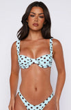 Balia Bikini Top Blue Choc Polka Dot