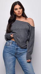 Vesper Off Shoulder Sweater Gray