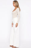 Just My Type Mid Rise Wide Leg Jeans Off White