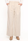Faelan Wide Leg Cord Pants Beige