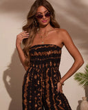 Markey Abstract Strapless Jumpsuit
