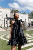Sophia Bow Mini Dress Black