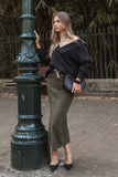 Myra Corduroy Midi Skirt Olive