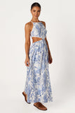 Sena Midi Dress Blue Floral