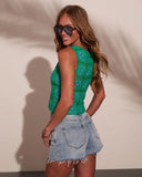 Summer Glory Abstract Crochet Tank Top