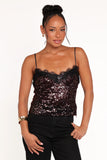 Pixie Lace And Sequins Cami Burgundy