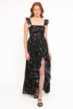 Orielle Maxi Dress Black Beige Floral