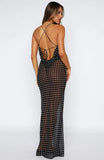 Just For Me Maxi Dress Black White Polka Dot