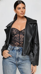Piper Faux Leather Jacket Black