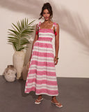 Sun Reverie Abstract Striped Maxi Dress