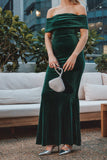 Adair Off Shoulder Maxi Dress Emerald Green