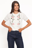 Rossi Floral Button Up Cardigan White Pink